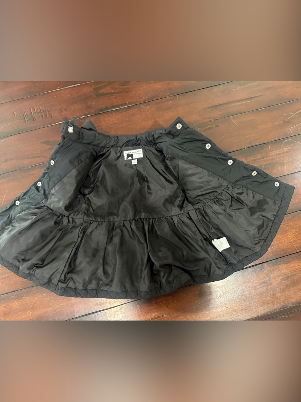 Janie and Jack Black Quilted Peplum Snap-Front Jacket - Picture 4 of 5